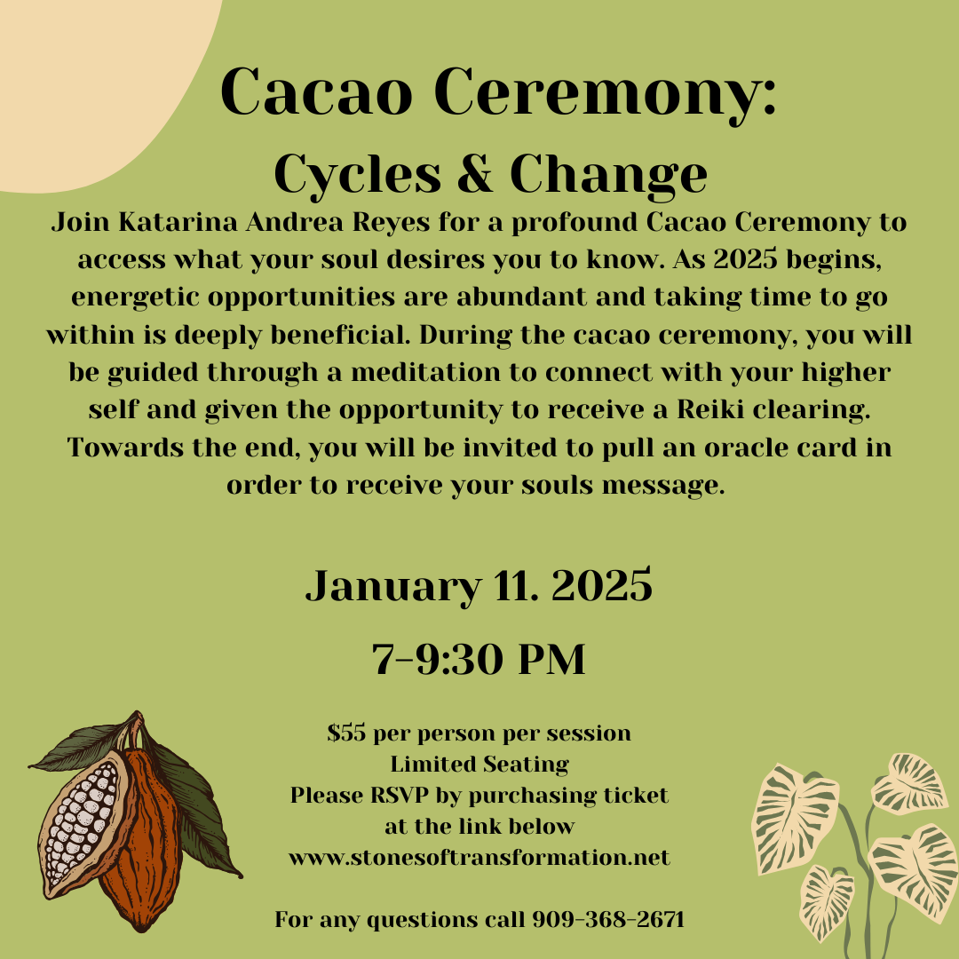 Cacao Ceremony: Cycles & Change 1/11/25