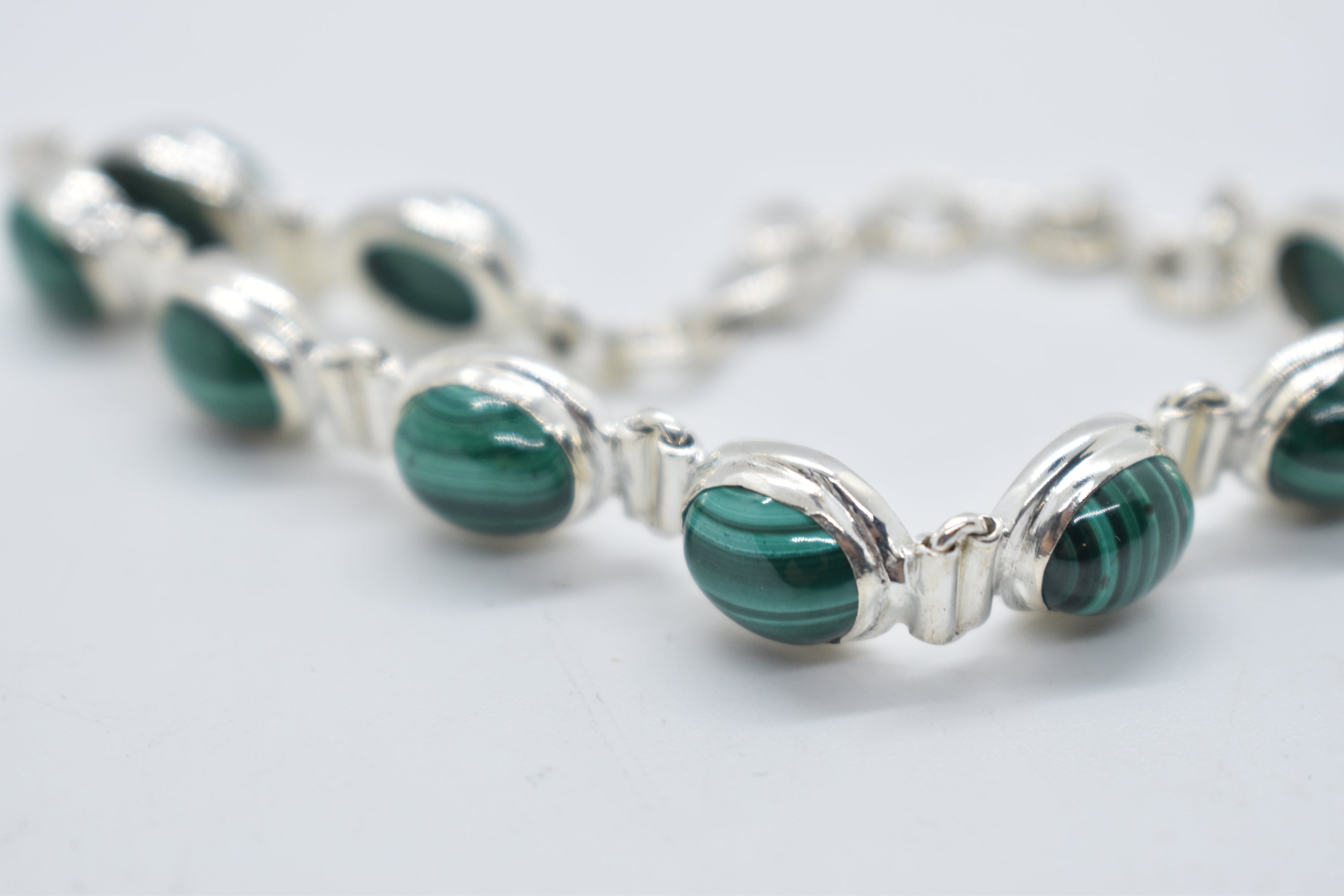 Sterling Silver sale Small Malachite Bracelet (A0423)