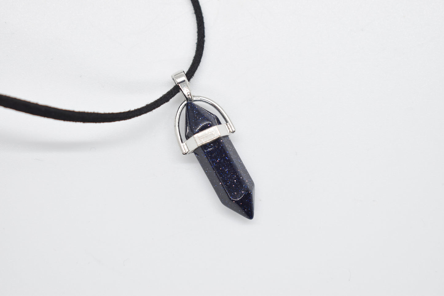 Blue Goldstone Point Necklace