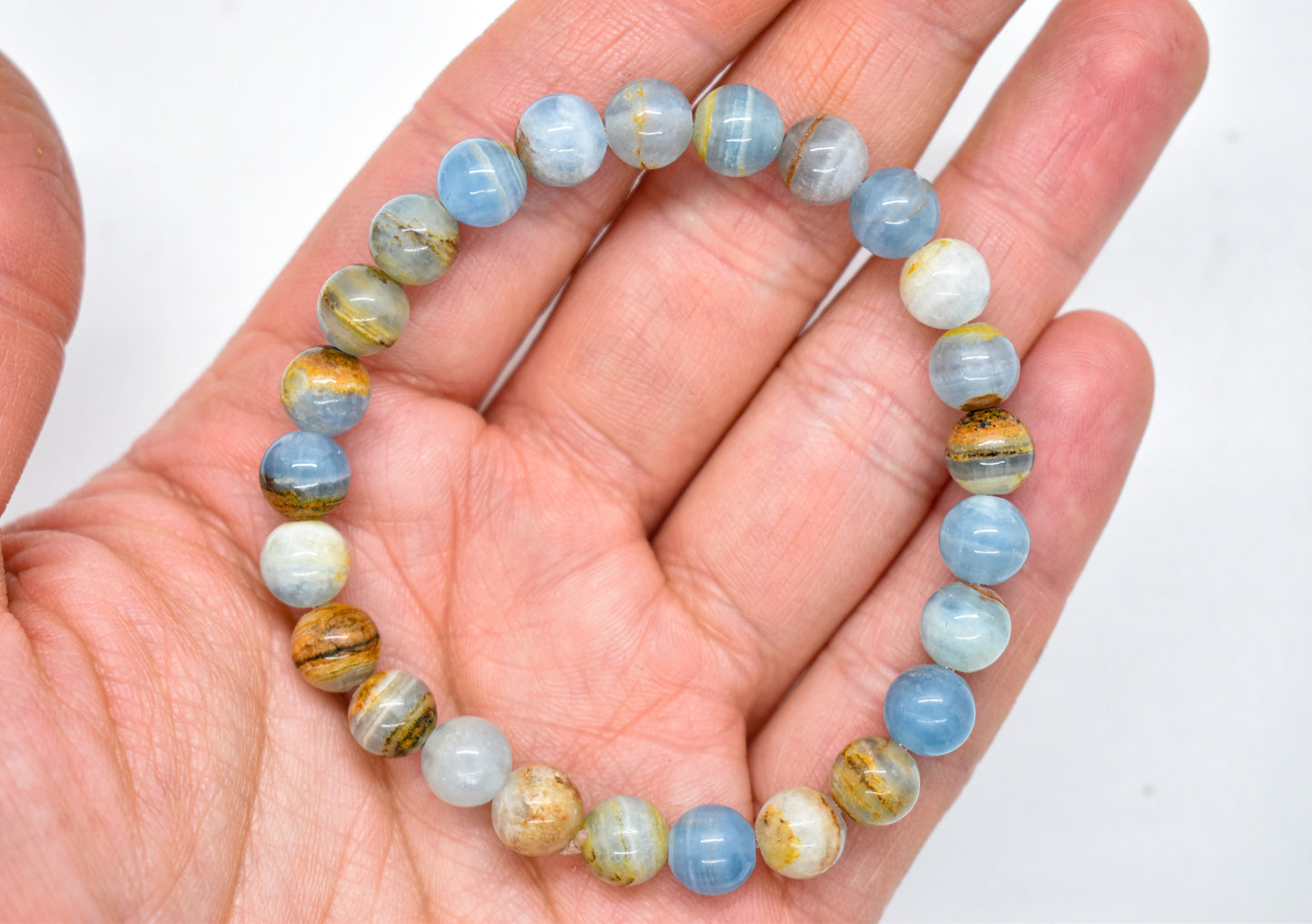 Lemurian Aquatine Calcite Bracelet